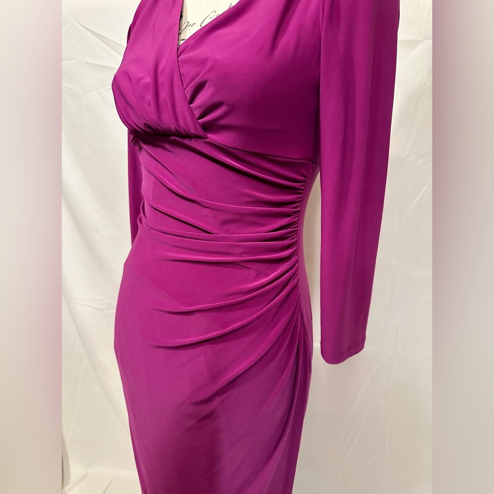 Ruched Jersey Surplice Dress - Picture 2 of 6